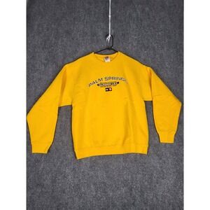 VTG‎ Fruit of the Loom Palm Springs Sweatshirt California Graphic Yellow Sz M